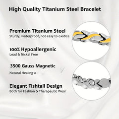 Magnetic Bracelet for Women Copper Rings Titanium Steel Magnetic Links