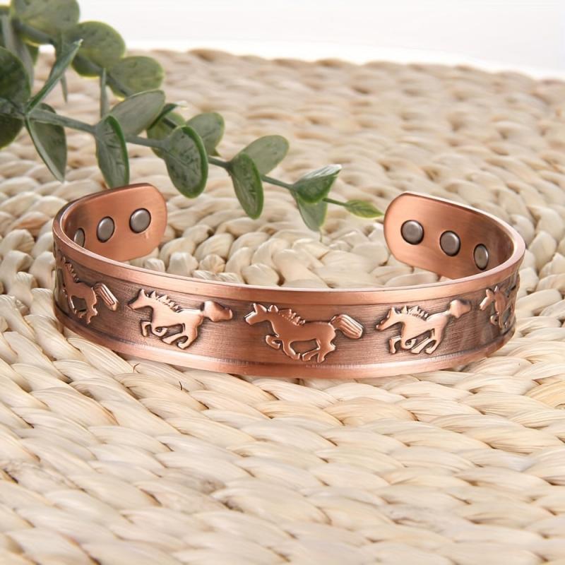 Magnetic Copper Bracelet With 6 Magnets For Men Adjustable Jewelry