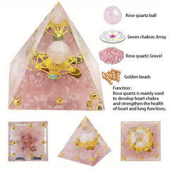Energy Pyramid Orgonite Reiki Amethyst Ball Healing Crystals Chakra Tool