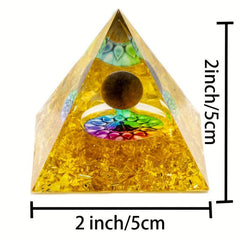 Energy Pyramid Orgonite Reiki Amethyst Ball Healing Crystals Chakra Tool