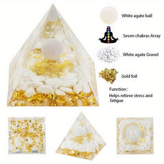 Energy Pyramid Orgonite Reiki Amethyst Ball Healing Crystals Chakra Tool