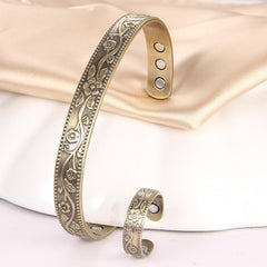 Copper Magnetic Bracelet Ring for Men and Women 6 Magnets Adjustable