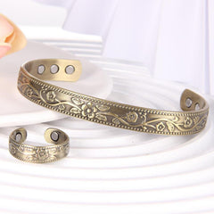 Copper Magnetic Bracelet Ring for Men and Women 6 Magnets Adjustable