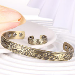 Copper Magnetic Bracelet Ring for Men and Women 6 Magnets Adjustable