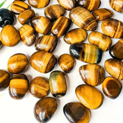 Tiger's Eye Stone 2 Rolling Stone Crystal Decorative Rock Glass Feeding