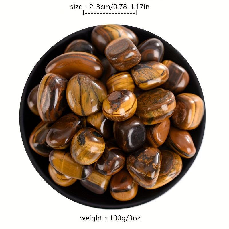 Tiger's Eye Stone 2 Rolling Stone Crystal Decorative Rock Glass Feeding