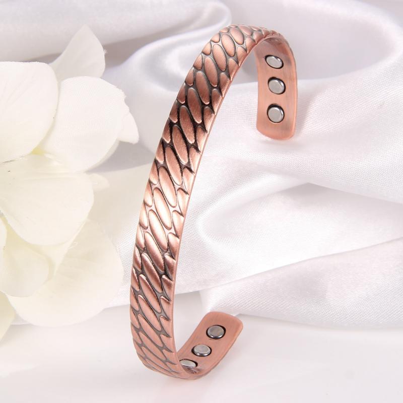Copper Magnetic Bracelet 3500 Gauss Magnets Cuff Bangle