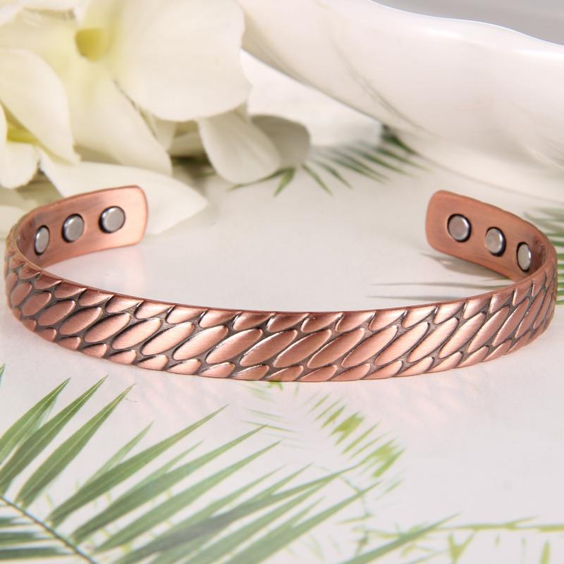 Copper Magnetic Bracelet 3500 Gauss Magnets Cuff Bangle