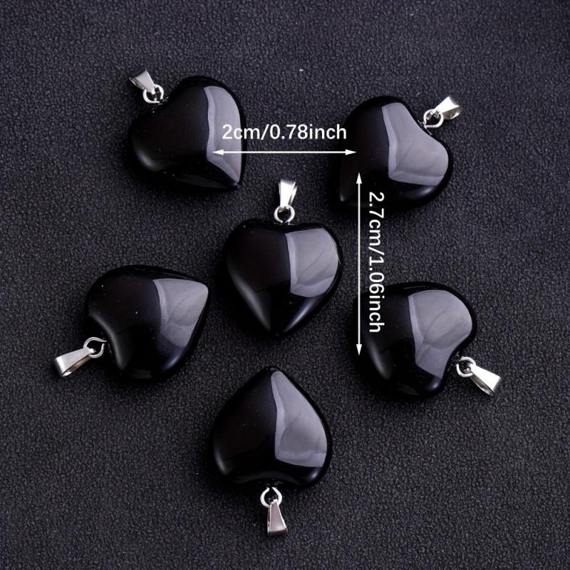 10pcs Glass Flare Heart Necklace Pendant DIY Accessories