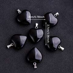 10pcs Glass Flare Heart Necklace Pendant DIY Accessories
