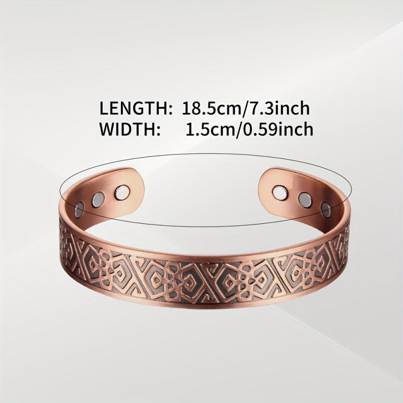 Men's 99.99% Pure Copper Magnetic Bangle Bracelet Adjustable Size