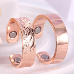 99.99% Pure Copper Magnetic Ring for Women Adjustable Finger Ring
