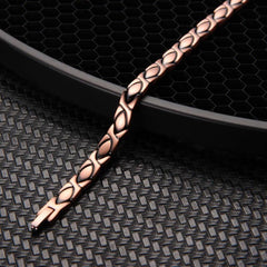 Women's Copper Magnetic Link Bracelet with Sizing Tool