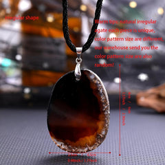 Natural Crystal Agate Flake Raw Necklace Reiki Yoga Gemstone Raw Edge Necklace