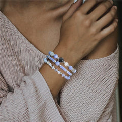 3pc Crystal Bracelet Set for Focused Yoga Meditation