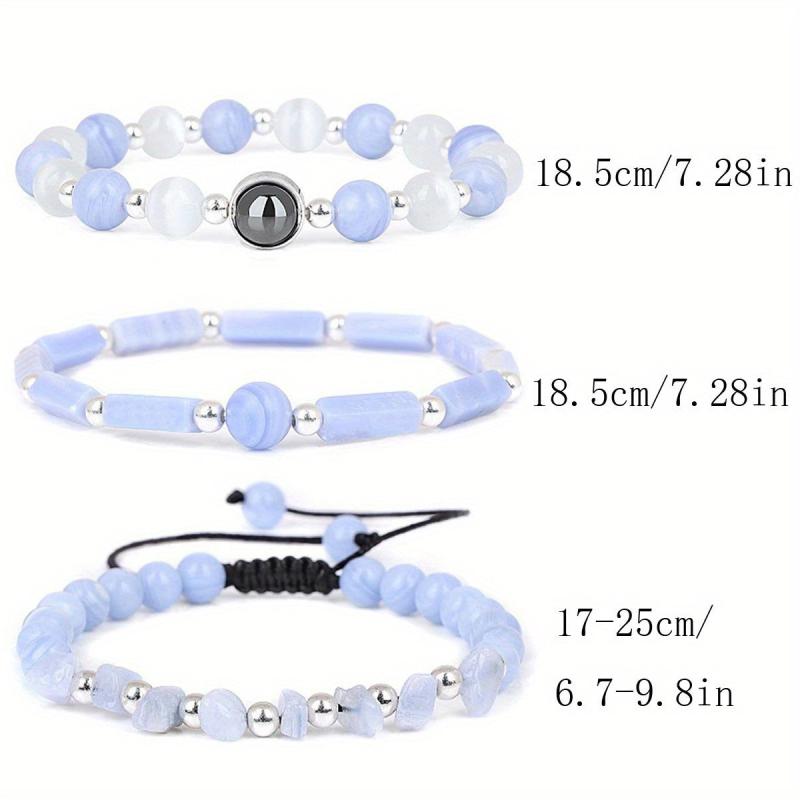 3pc Crystal Bracelet Set for Focused Yoga Meditation