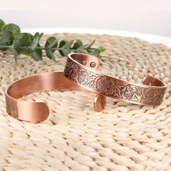 Magnetic Copper Bracelet Vintage Style Adjustable Bangles Christmas Gift
