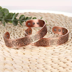 Magnetic Copper Bracelet Vintage Style Adjustable Bangles Christmas Gift