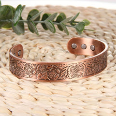 Magnetic Copper Bracelet Vintage Style Adjustable Bangles Christmas Gift