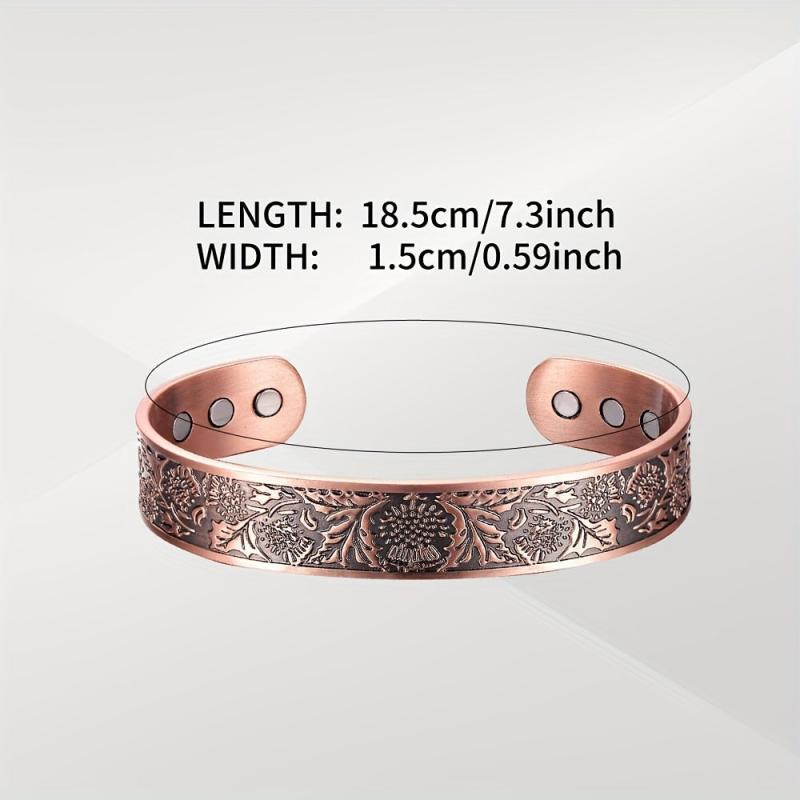 Magnetic Copper Bracelet Vintage Style Adjustable Bangles Christmas Gift