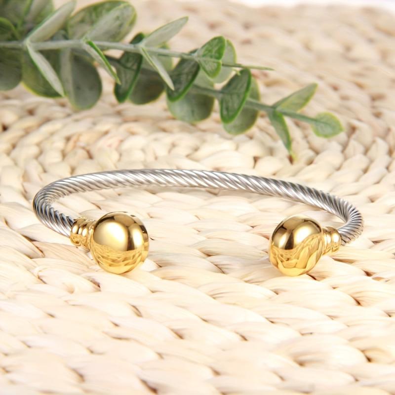 Stainless Steel Magnetic Bangle Bracelet Twisted Cable Golf Bracelet
