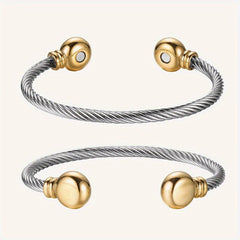 Stainless Steel Magnetic Bangle Bracelet Twisted Cable Golf Bracelet