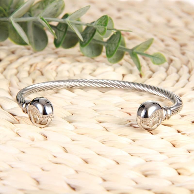 Stainless Steel Magnetic Bangle Bracelet Twisted Cable Golf Bracelet