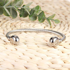 Stainless Steel Magnetic Bangle Bracelet Twisted Cable Golf Bracelet