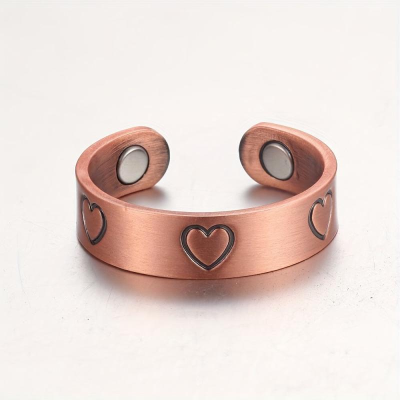 Pure Copper Magnetic Detox Ring & Bracelet Set for Women