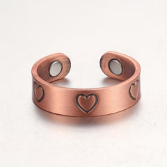 Pure Copper Magnetic Detox Ring & Bracelet Set for Women