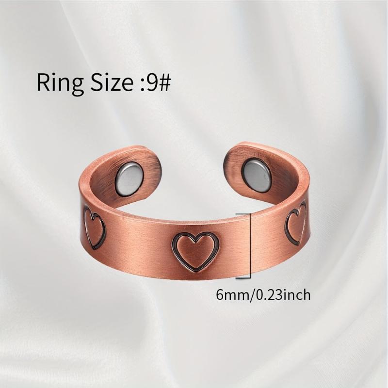 Pure Copper Magnetic Detox Ring & Bracelet Set for Women