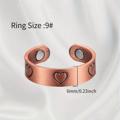 Pure Copper Magnetic Detox Ring & Bracelet Set for Women