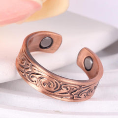 2pcs Magnetic Copper Rings For Men Women Adjustable Strong Magnets
