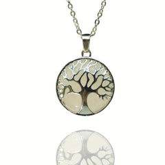 Natural Crystal Tree Of Life Pendant Women Crystal Necklace