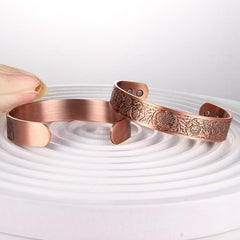 Copper Magnetic Bracelet 99.99% Pure Solid Copper Cuff Bangle
