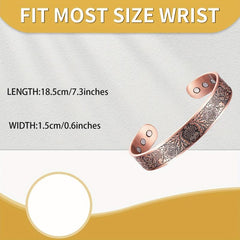 Copper Magnetic Bracelet 99.99% Pure Solid Copper Cuff Bangle