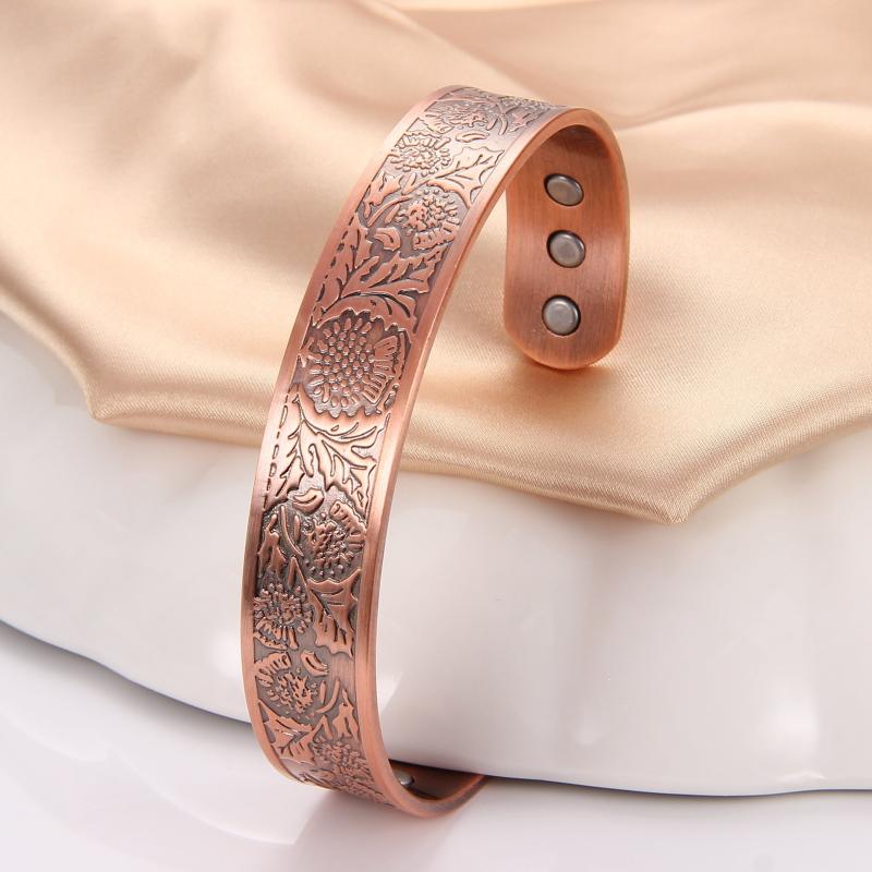Copper Magnetic Bracelet 99.99% Pure Solid Copper Cuff Bangle