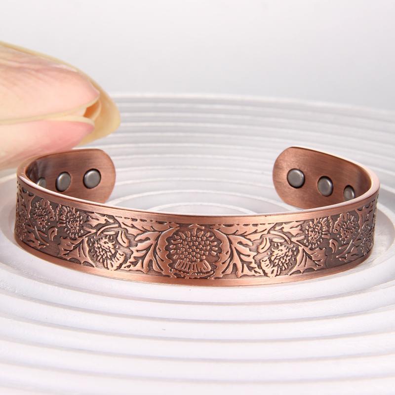 Copper Magnetic Bracelet 99.99% Pure Solid Copper Cuff Bangle