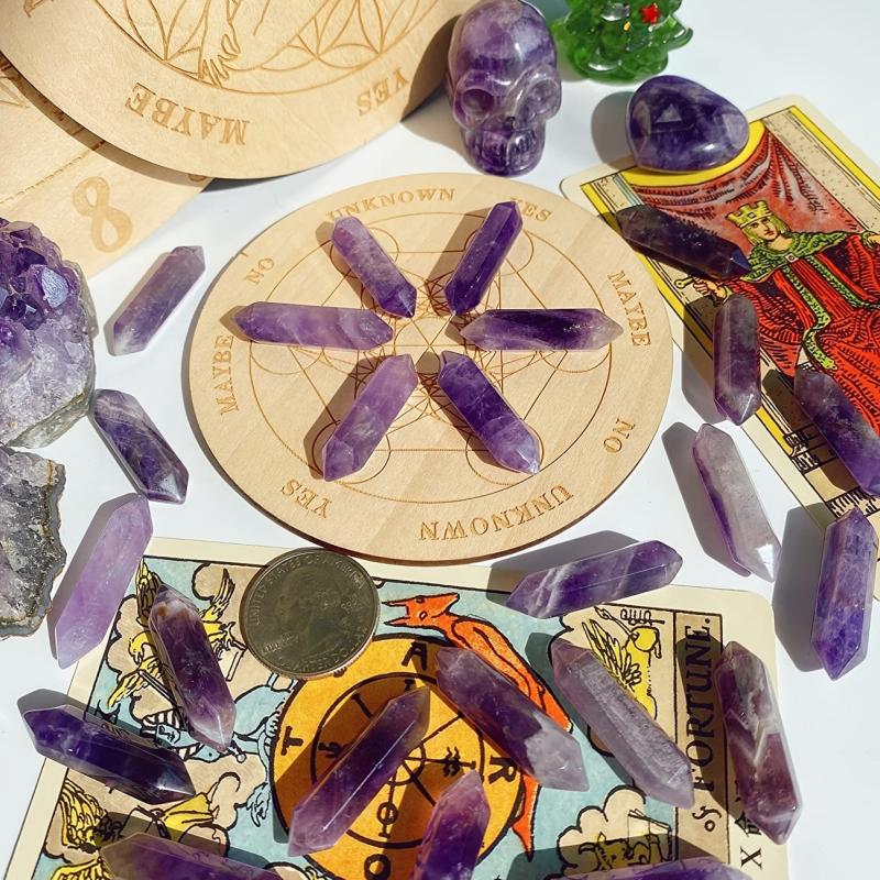Amethyst Crystals Set Wands Polished Healing Crystal Stones Bulk
