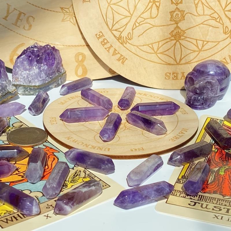 Amethyst Crystals Set Wands Polished Healing Crystal Stones Bulk