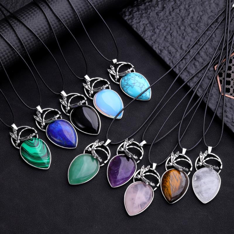 Dragonfly Droplet Necklace Healing Crystal DIY Jewelry