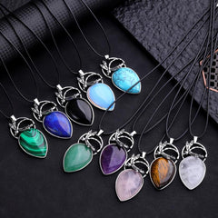Dragonfly Droplet Necklace Healing Crystal DIY Jewelry