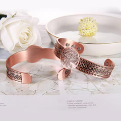 Men's Copper Magnetic Bracelet Wide Cuff Bangle