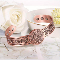 Men's Copper Magnetic Bracelet Wide Cuff Bangle