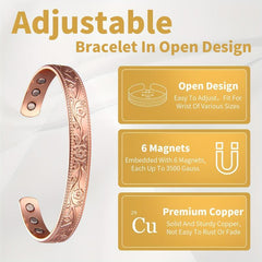 Copper Magnetic Bracelet For Women Solid Copper Lymph Detox