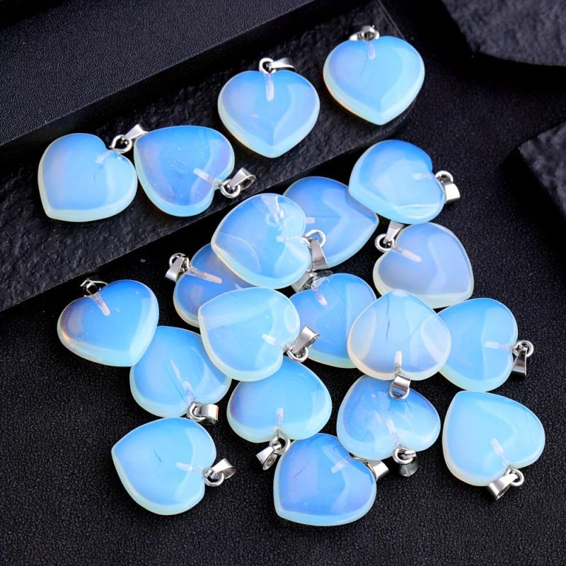 Natural Stone Protein Heart Necklace Pendant DIY Accessories