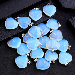 Natural Stone Protein Heart Necklace Pendant DIY Accessories