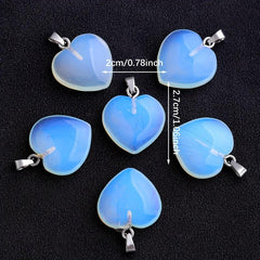 Natural Stone Protein Heart Necklace Pendant DIY Accessories