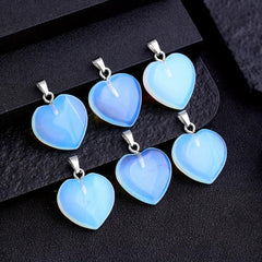 Natural Stone Protein Heart Necklace Pendant DIY Accessories