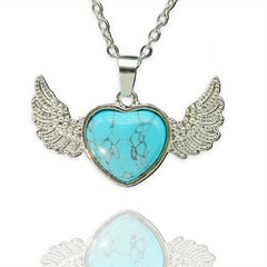 Heart Shaped Crystal Pendant Necklace Natural Quartz Stone Pendant Necklace